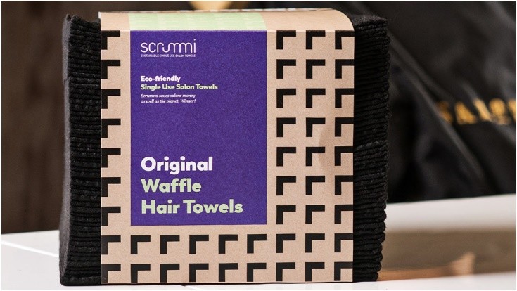 Scrummi De Luxe Waffle Black Hair Towels 80x40cm 500 stuks